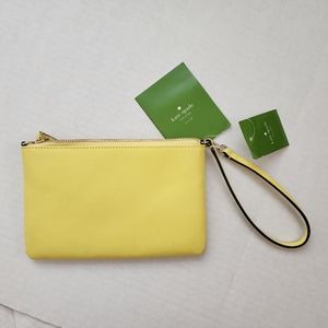 KATE SPADE yellow leather clutch purse